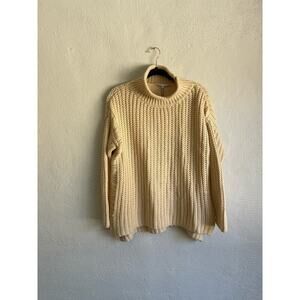 Anthropologie English Factory Woman Cream Knit Turtleneck Sweater, Size …